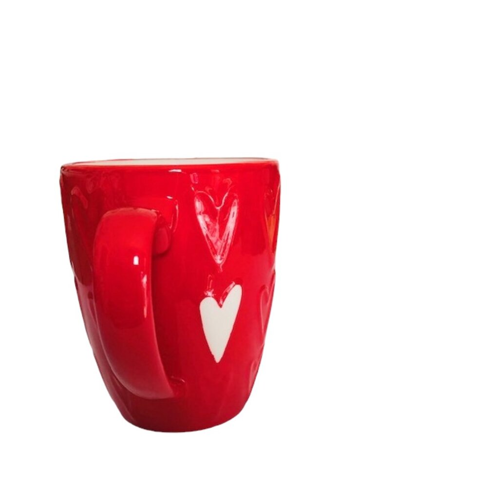 Red Heart Earthenware Coffee Mug 10oz.